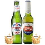 Peroni Nastro Azzurro 0.0% & Stella Artois 0.0%, 10x33cl