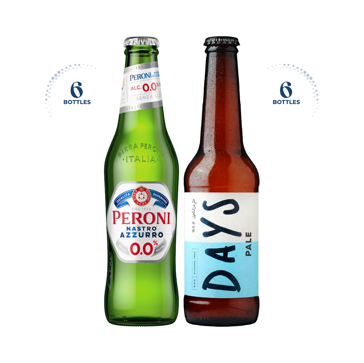 Peroni Nastro Azzurro 0.0% & Days Pale 0.0%, 12x330ml
