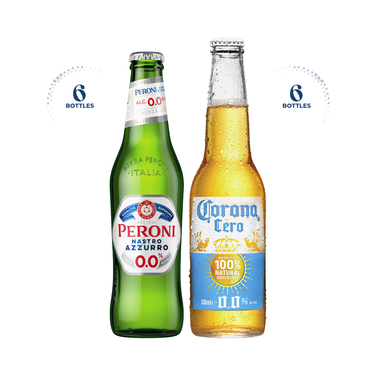 Peroni Nastro Azzurro 0.0% & Corona Cero, 12x330ml