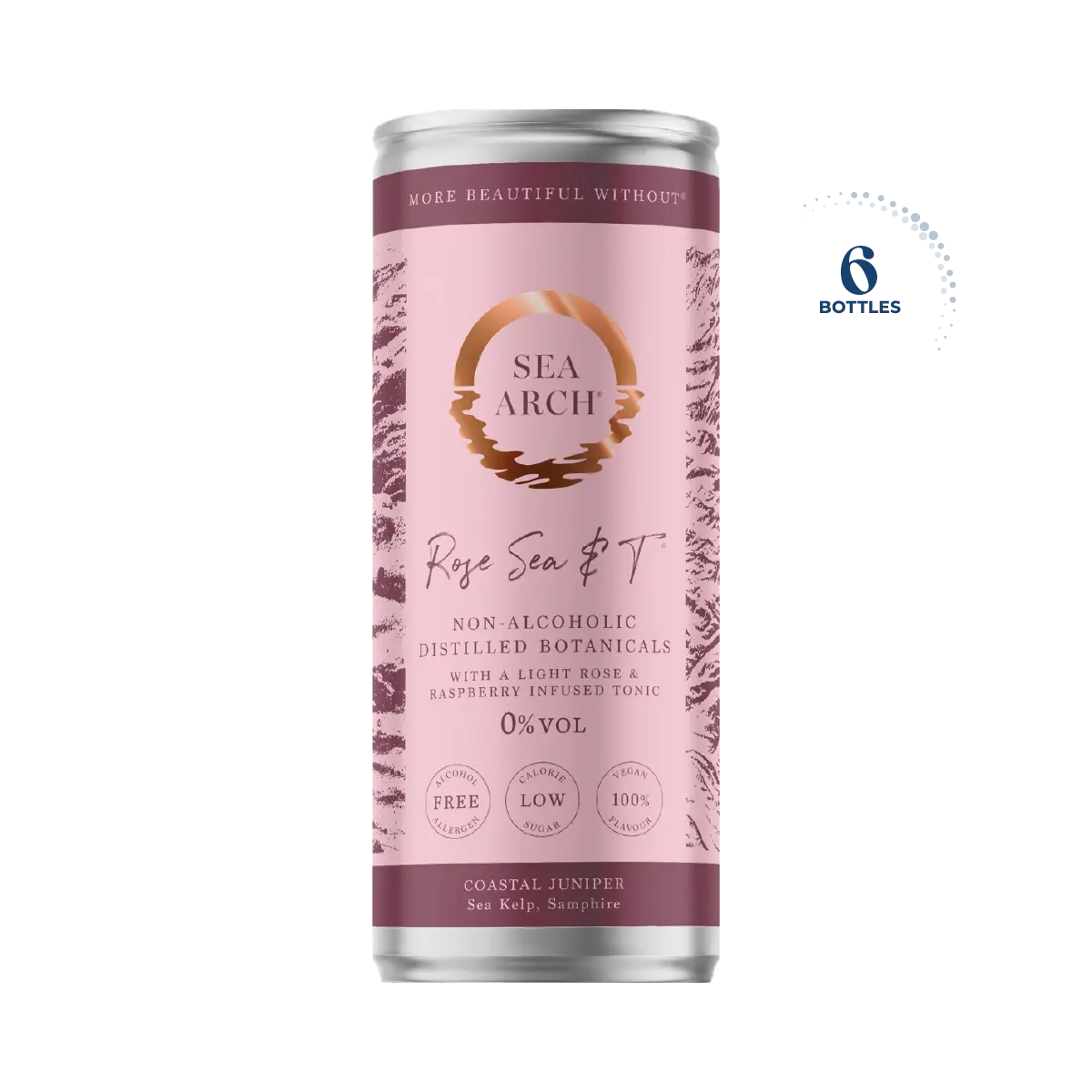 Sea Arch Rose Sea & T Non Alcoholic Gin & Tonic, Case 6x250ml