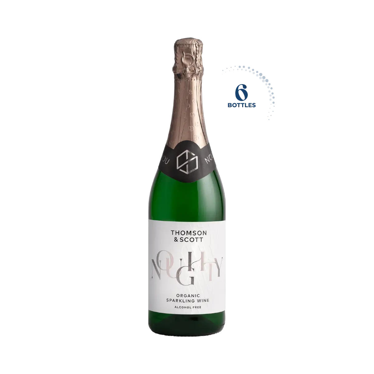 Thomson & Scott Noughty Organic Non Alcoholic Sparkling Wine, Case 6x75cl