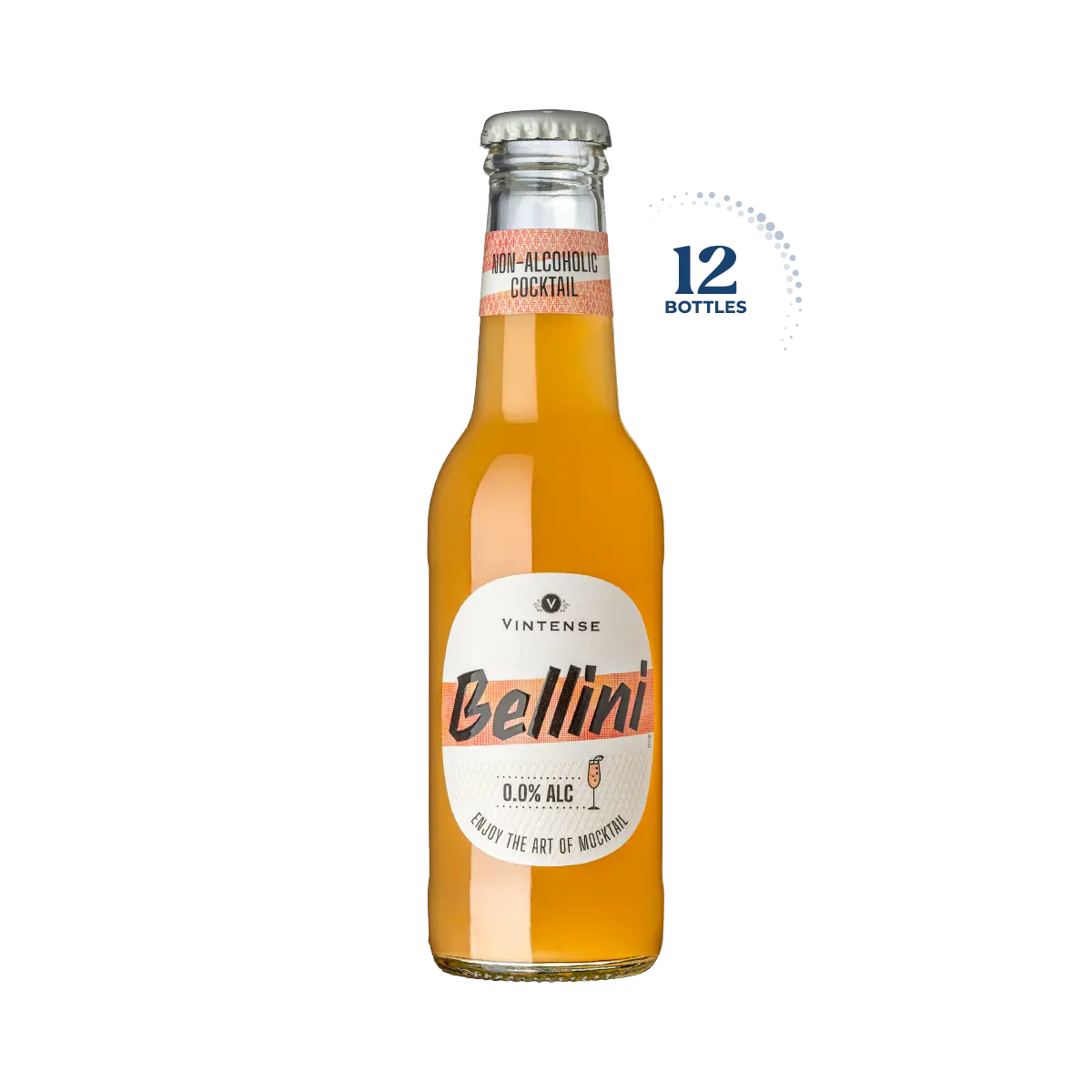 Vintense Bellini Non-Alcoholic Cocktail, Case 12x20cl