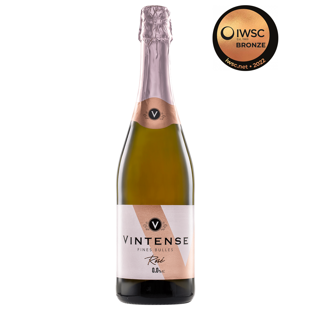 Vintense Fines Bulles Rosé Non Alcoholic Sparkling, 750ml