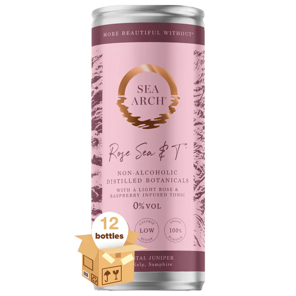 Sea Arch Rose Sea & T Non Alcoholic Gin & Tonic, Case 12x250ml