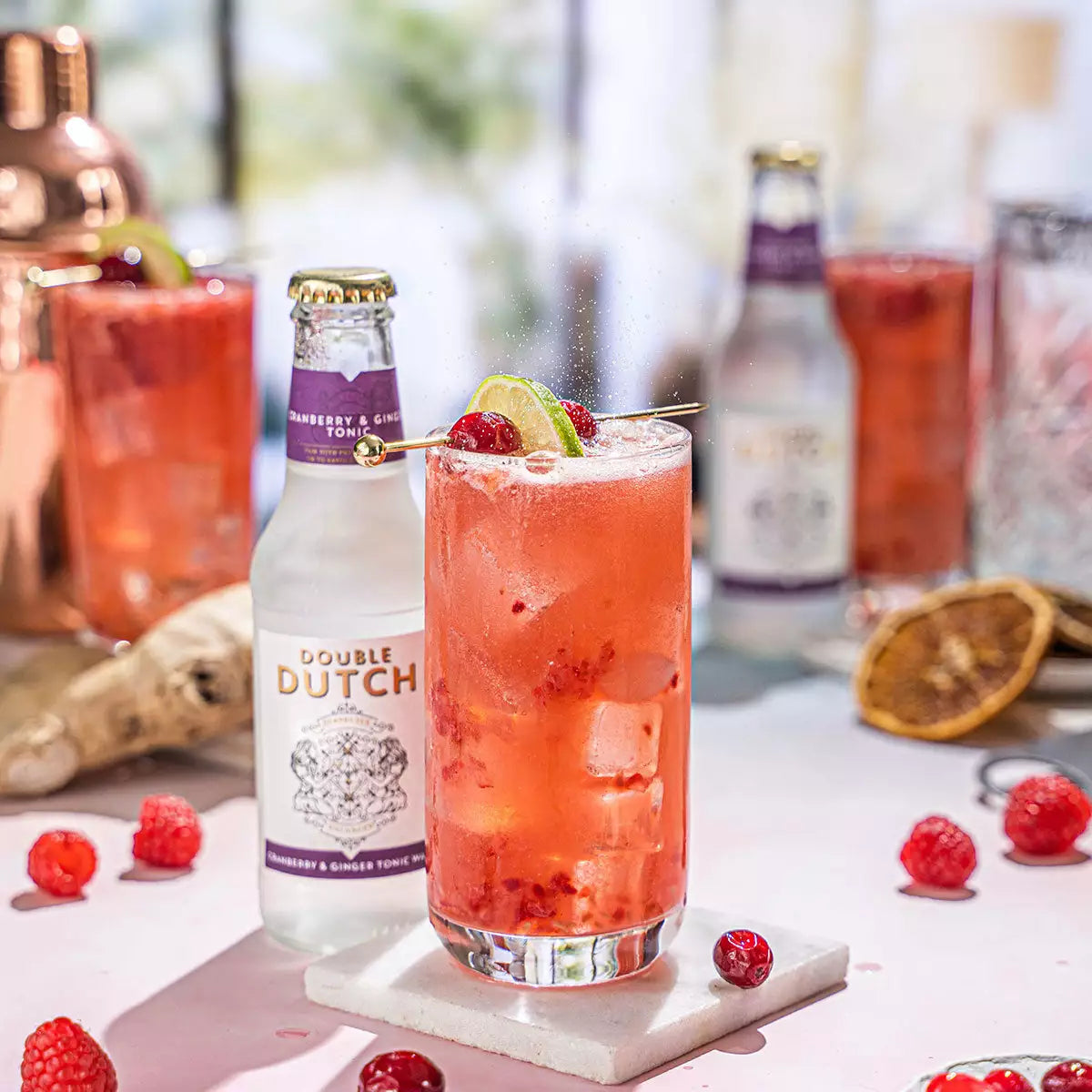 Crossip Non Alcoholic Pure Hibiscus & Double Dutch Cranberry & Ginger Tonic, 50cl/2x20cl