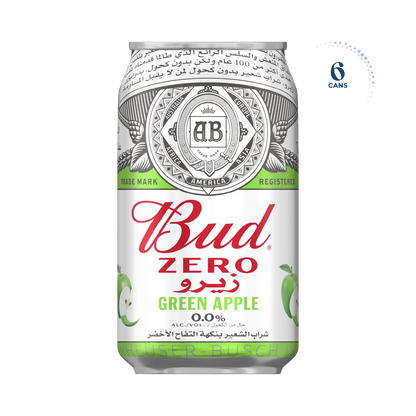 Bud Zero Green Apple Can, 6x330ml