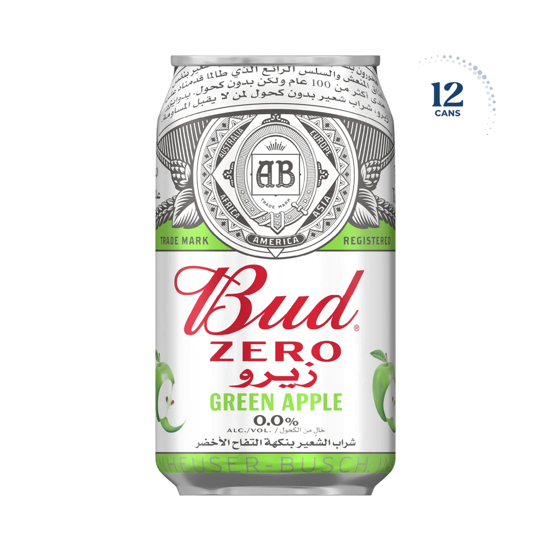 Bud Zero Green Apple Can, 12x330ml