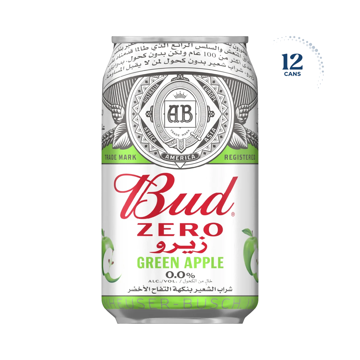 Bud Zero Green Apple Can, 12x330ml