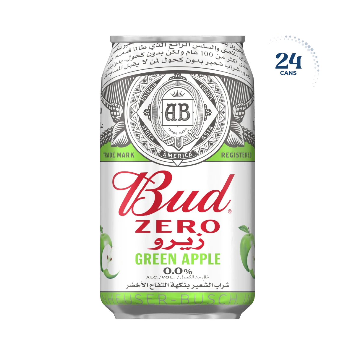 Bud Zero Green Apple Can, 24x330ml