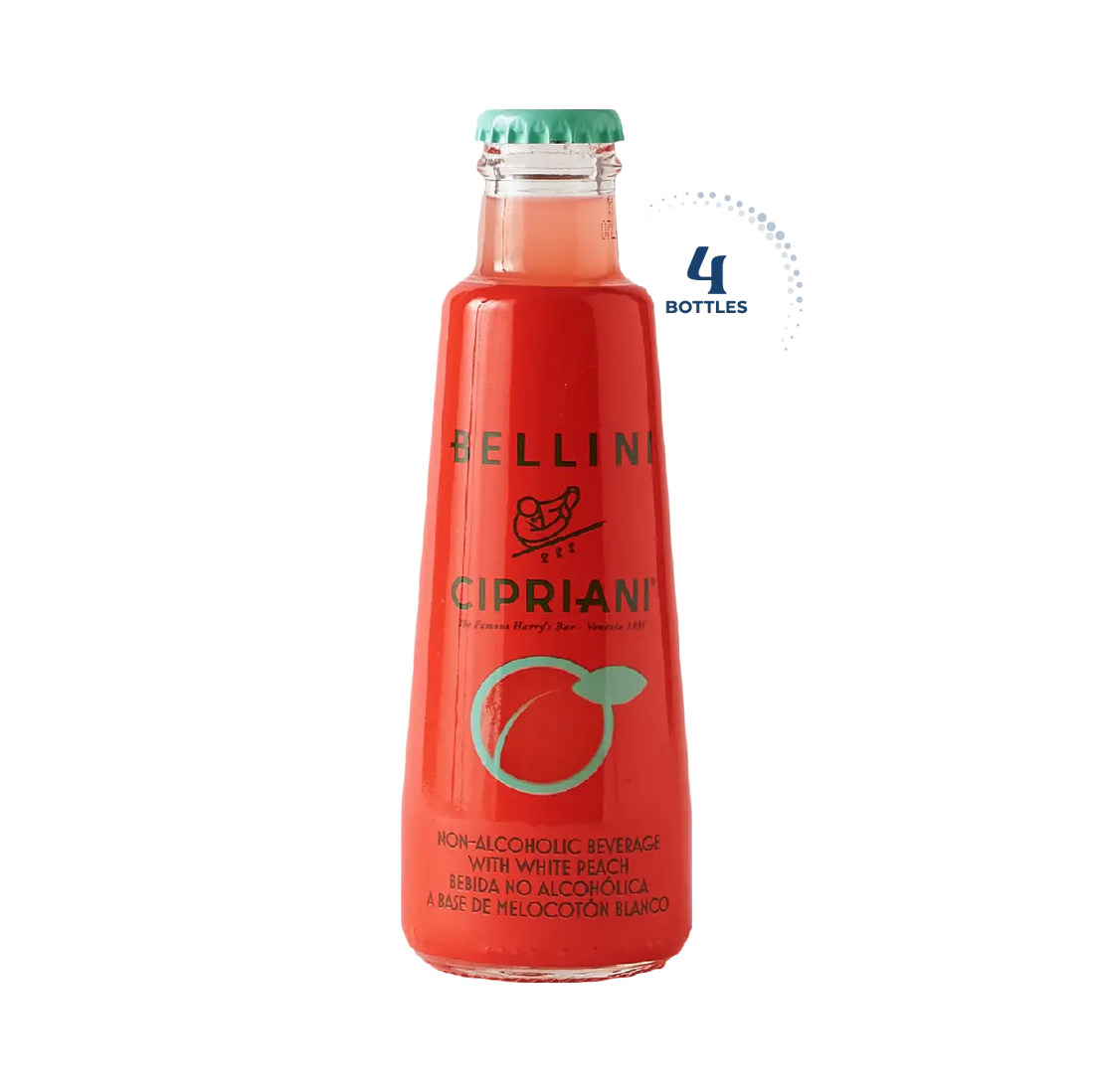 Cipriani Bellini Non Alcoholic Cocktail, Case 4x180ml