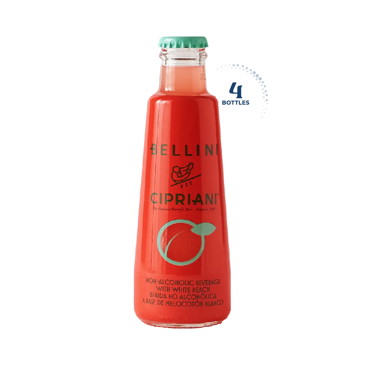 Cipriani Bellini Non Alcoholic Cocktail, Case 4x180ml