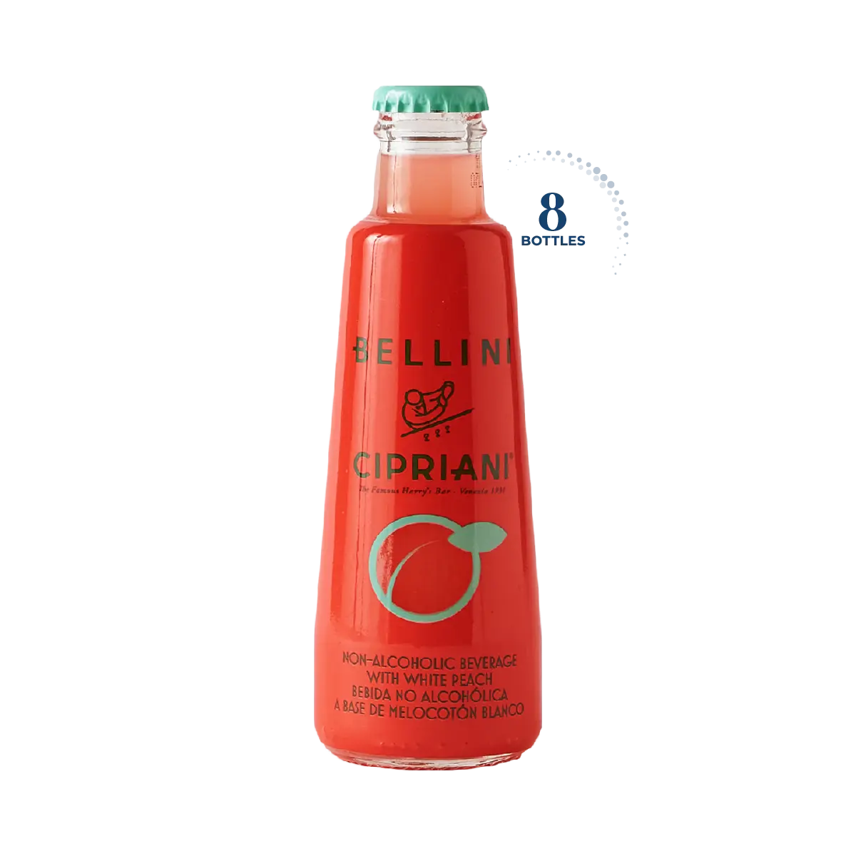Cipriani Bellini Non Alcoholic Cocktail, Case 8x180ml