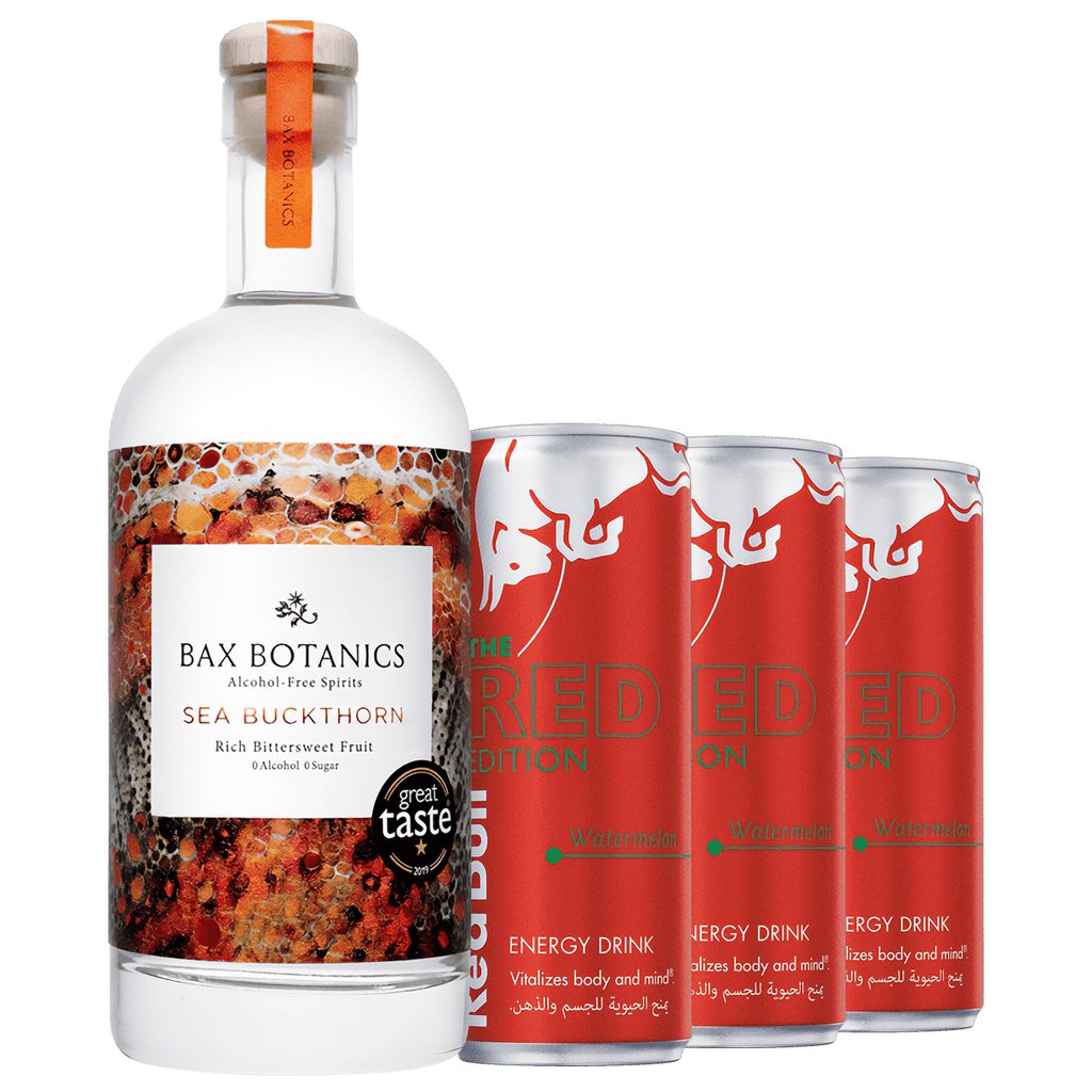 Cocktail Box - Bax Botanics Sea Buckthorn and Red Bull RED, Mixed Case 1x500ml/3x250ml