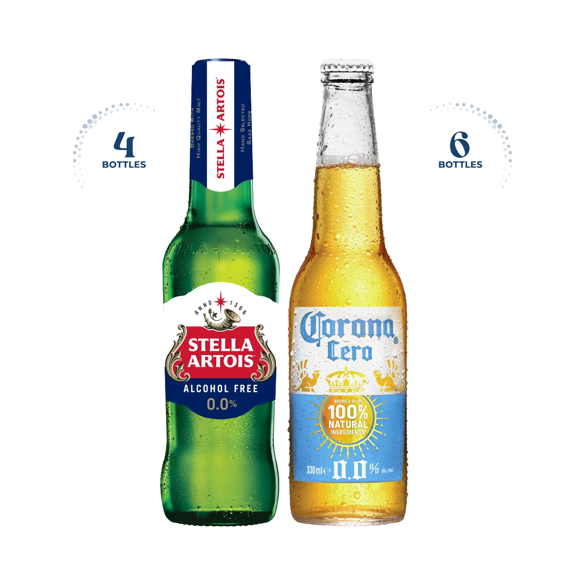 Corona Cero &amp; Stella Artois 0.0%, 10x330ml