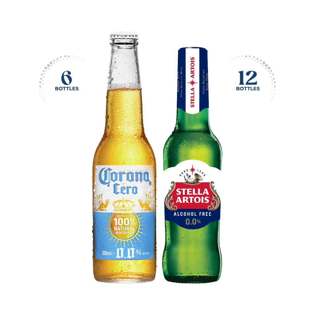 Corona Cero &amp; Stella Artois 0.0%, 18x330ml