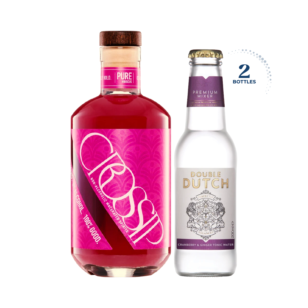 Crossip Non Alcoholic Pure Hibiscus &amp; Double Dutch Cranberry &amp; Ginger Tonic, Mixed Bundle