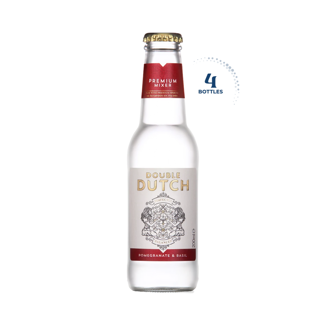 Double Dutch Pomegranate &amp; Basil Tonic, Case 4x200ml