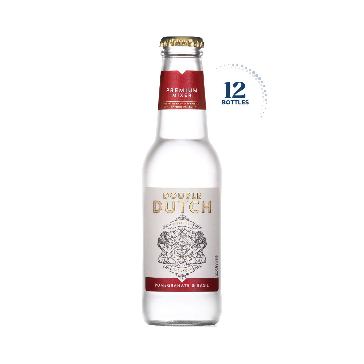 Double Dutch Pomegranate &amp; Basil Tonic, Case 12x200ml