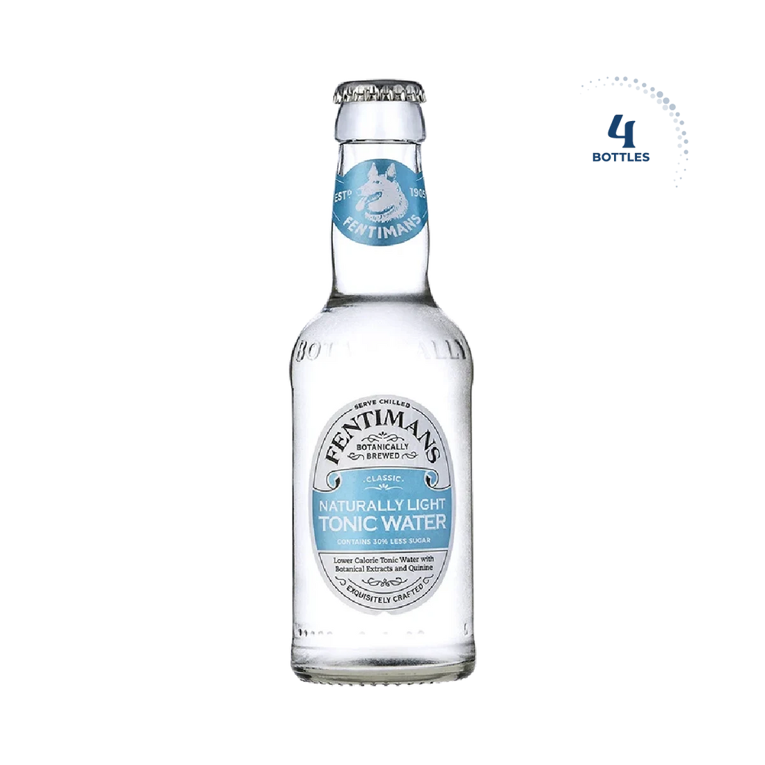Fentimans Naturally Light Tonic Water, 4x200ml