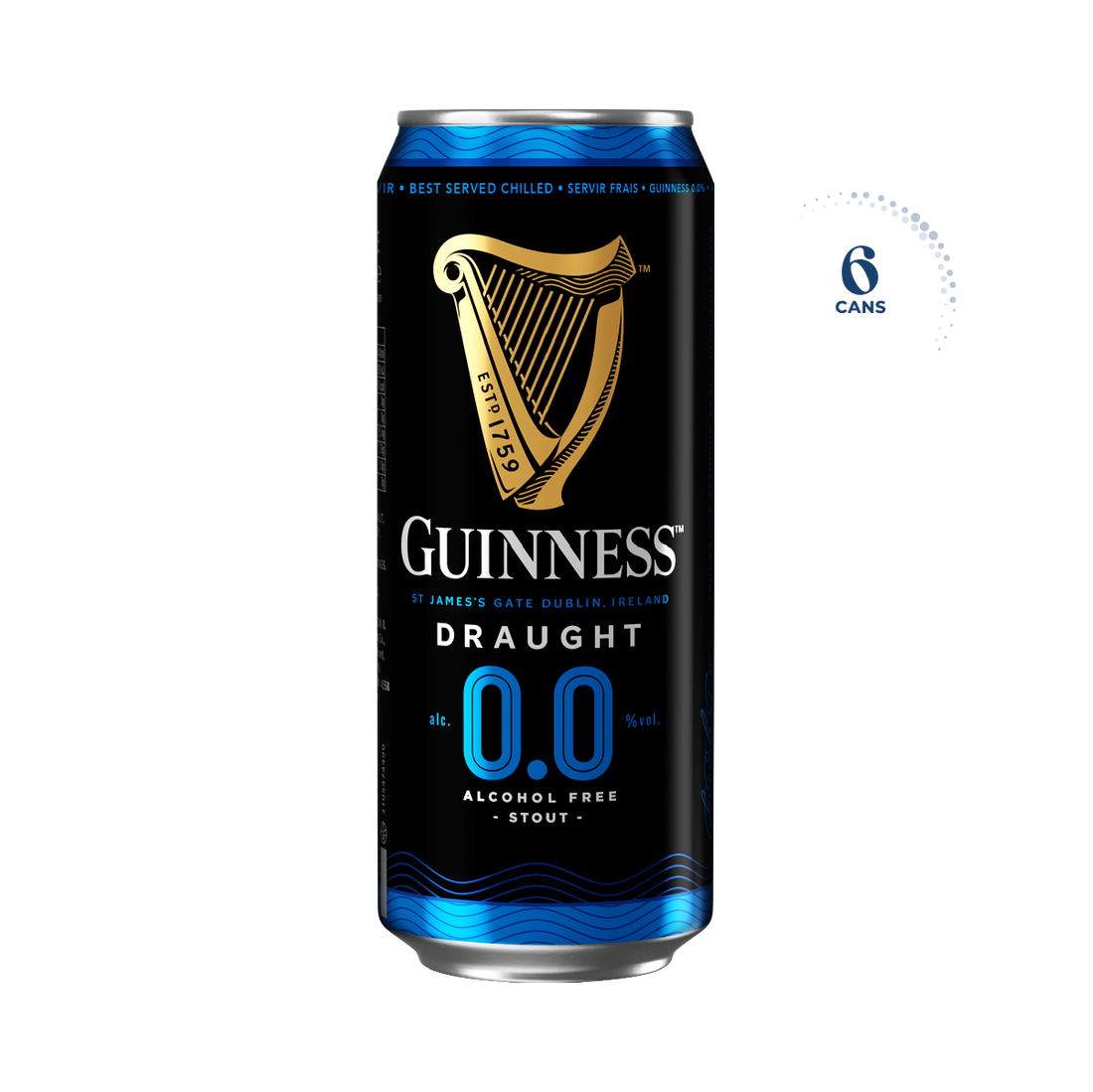 Guinness Draught 0.0%, Case 6x440ml