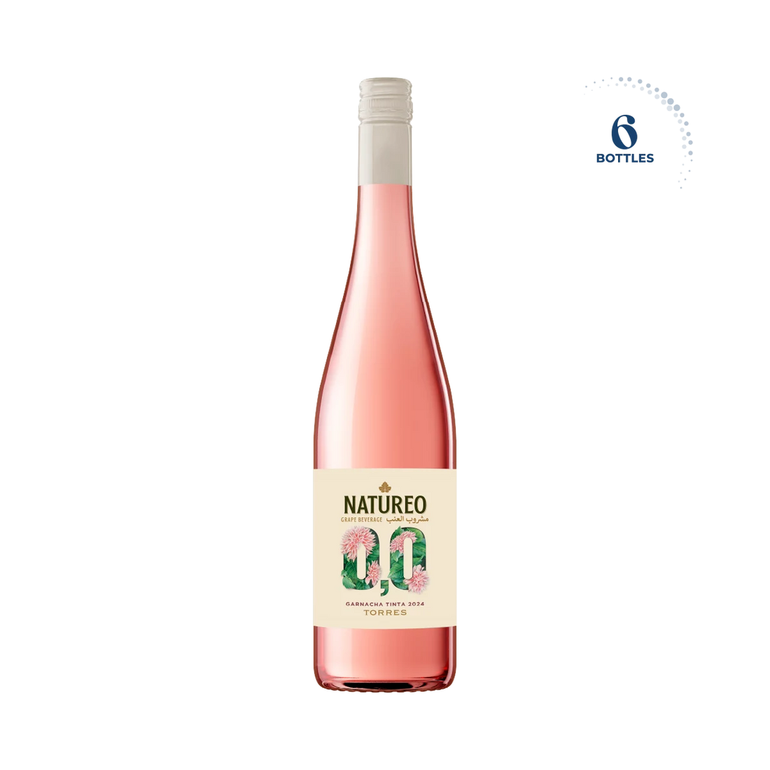 Natureo Rose Garnacha Tinta Non Alcoholic Grape Beverage, 6x750ml