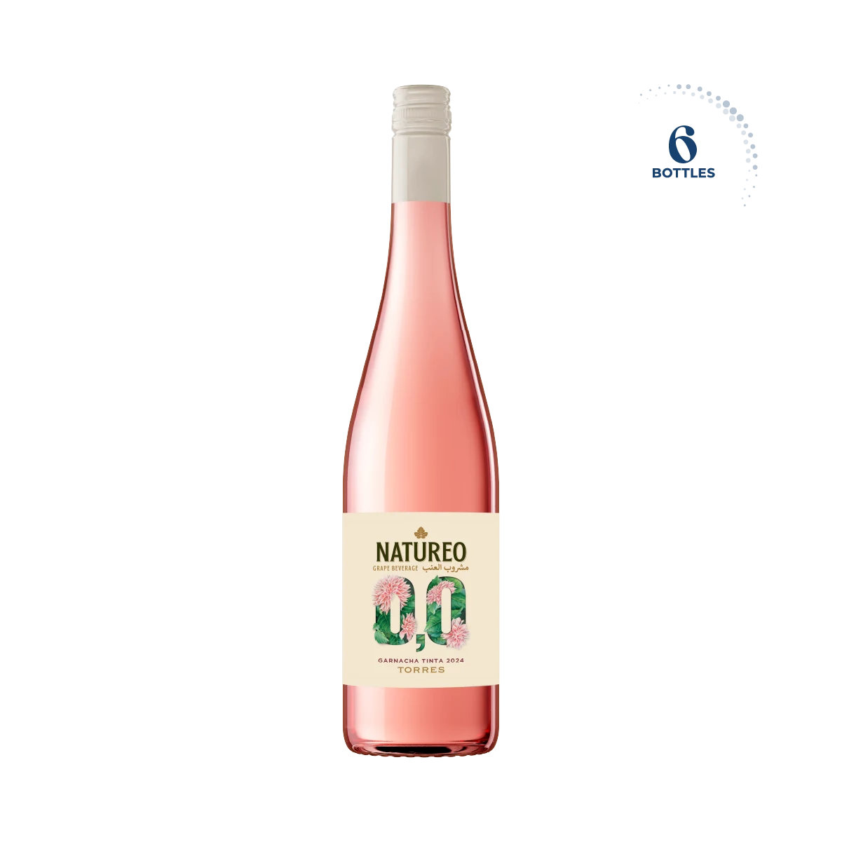 Natureo Rose Garnacha Tinta Non Alcoholic Grape Beverage, 6x750ml