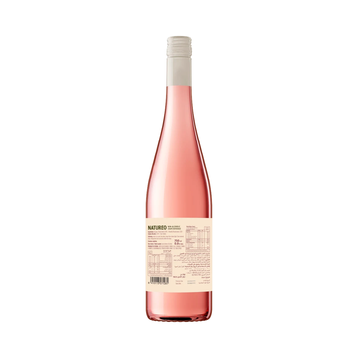 Natureo Rose Garnacha Tinta Non Alcoholic Grape Beverage, 6x750ml