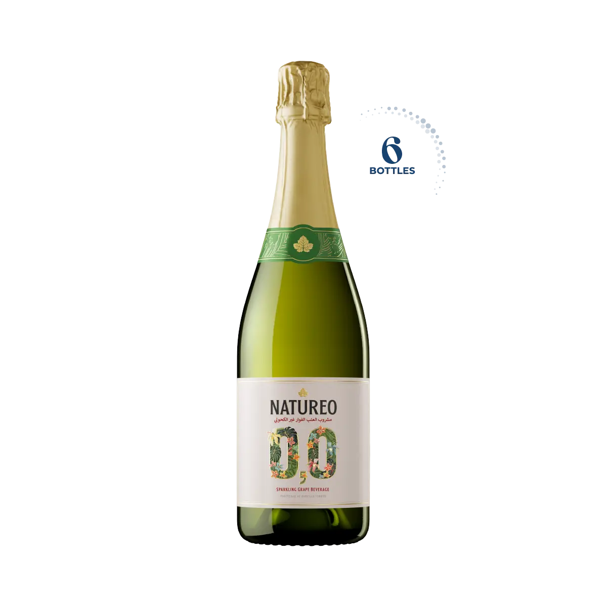 Natureo Sparkling Muscat Grape Beverage 0.0%, 6x750ml