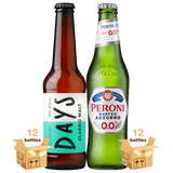 Peroni Nastro Azzurro 0.0 & Days Classic Malt 0.0%, 24x33cl