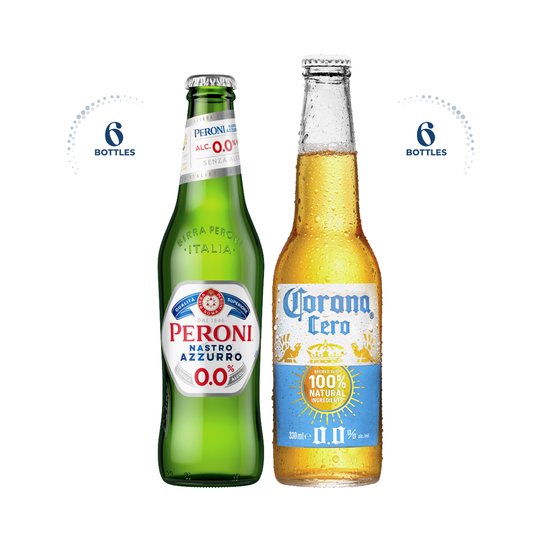 Peroni Nastro Azzurro 0.0% &amp; Corona Cero, 12x330ml