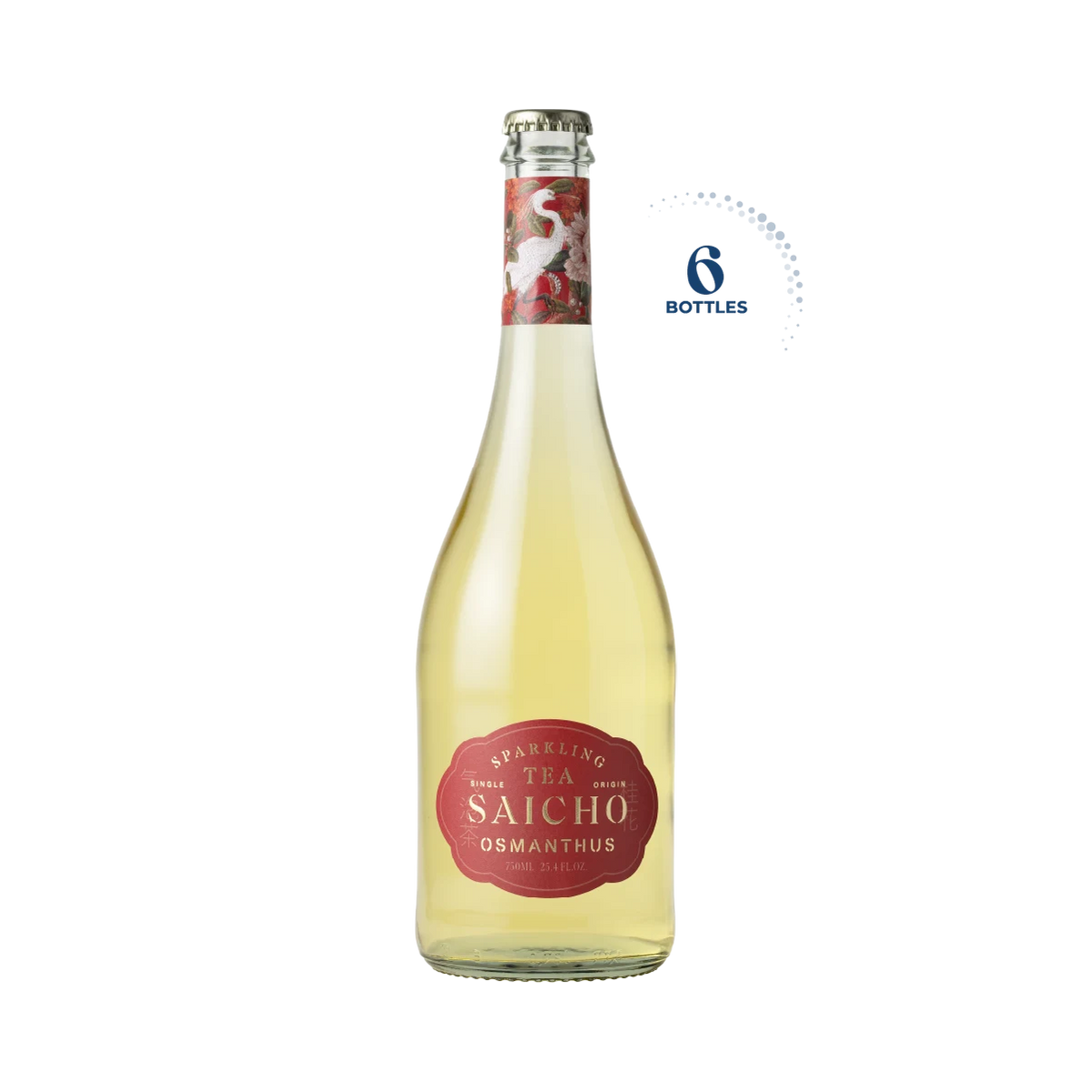 Saicho Osmanthus Sparkling Oolong Tea, 6x750ml