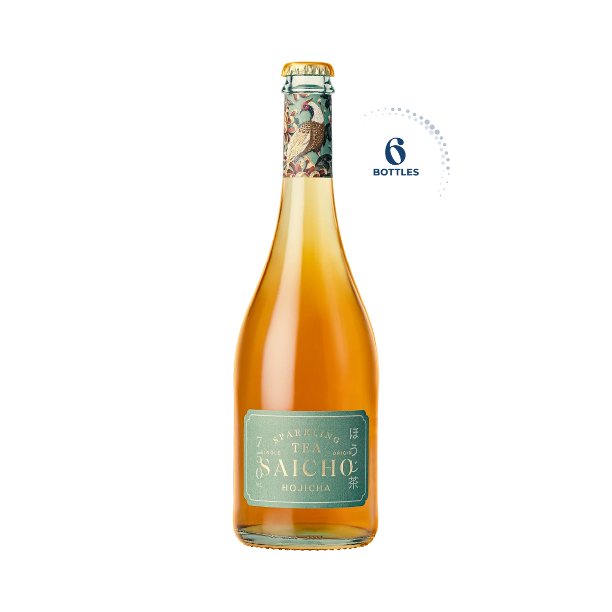 Saicho Hojicha Sparkling Tea, 6x750ml