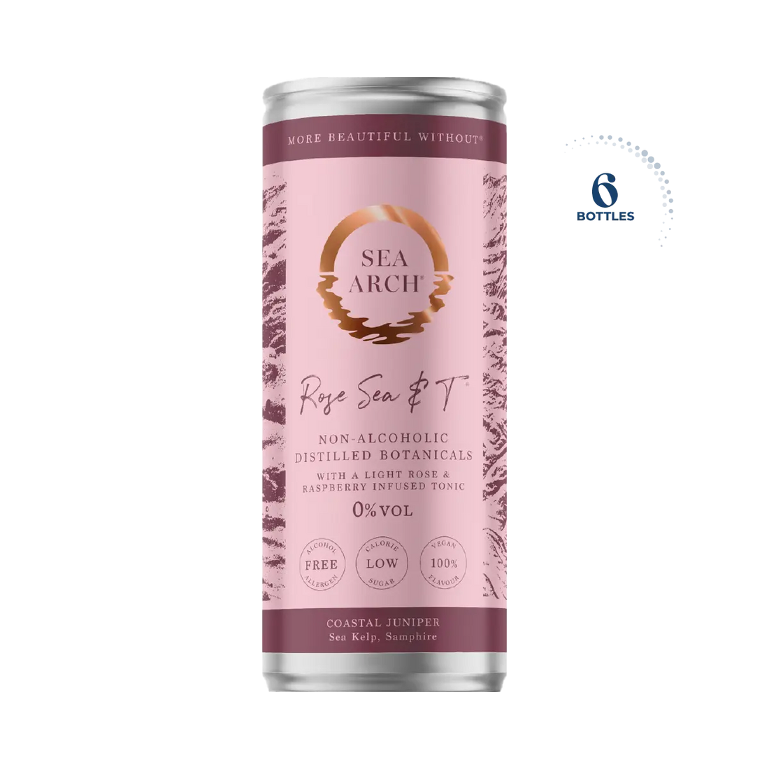 Sea Arch Rose Sea &amp; T Non Alcoholic Gin &amp; Tonic, Case 6x250ml