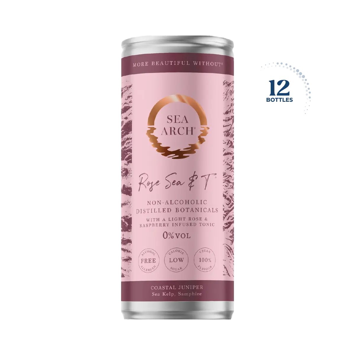 Sea Arch Rose Sea &amp; T Non Alcoholic Gin &amp; Tonic, Case 12x250ml