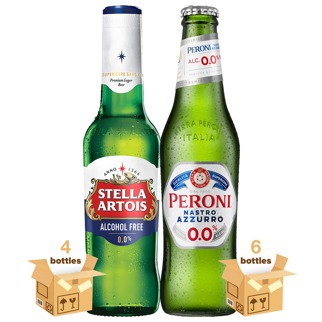 Peroni Nastro Azzurro 0.0% & Stella Artois 0.0%, 10x33cl