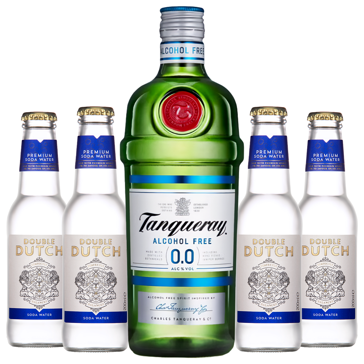 Tanqueray 0.0 &amp; Double Dutch Soda Water Tonic Bundle