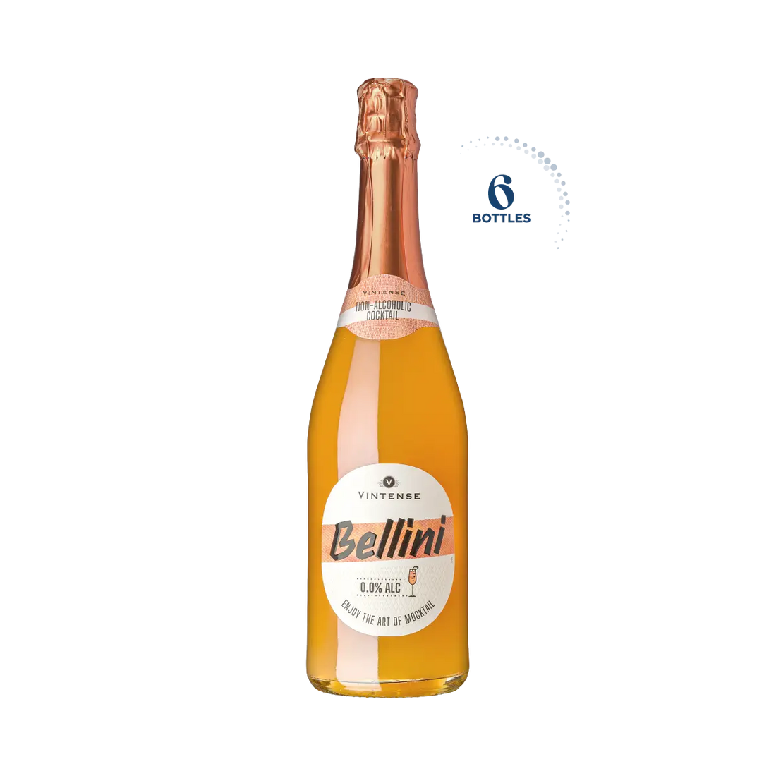 Vintense Bellini Non-Alcoholic Cocktail, Case 6x75cl