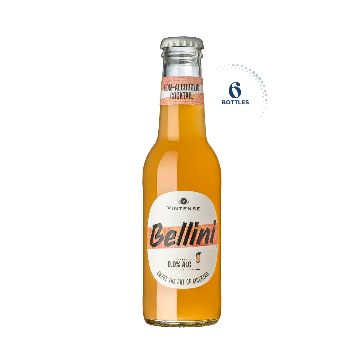 Vintense Bellini Non-Alcoholic Cocktail, Case 6x20cl