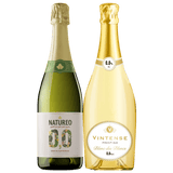 Vintense Cuvee Prestige & Natureo Sparkling Muscat Grape, Mixed Case 2x75cl