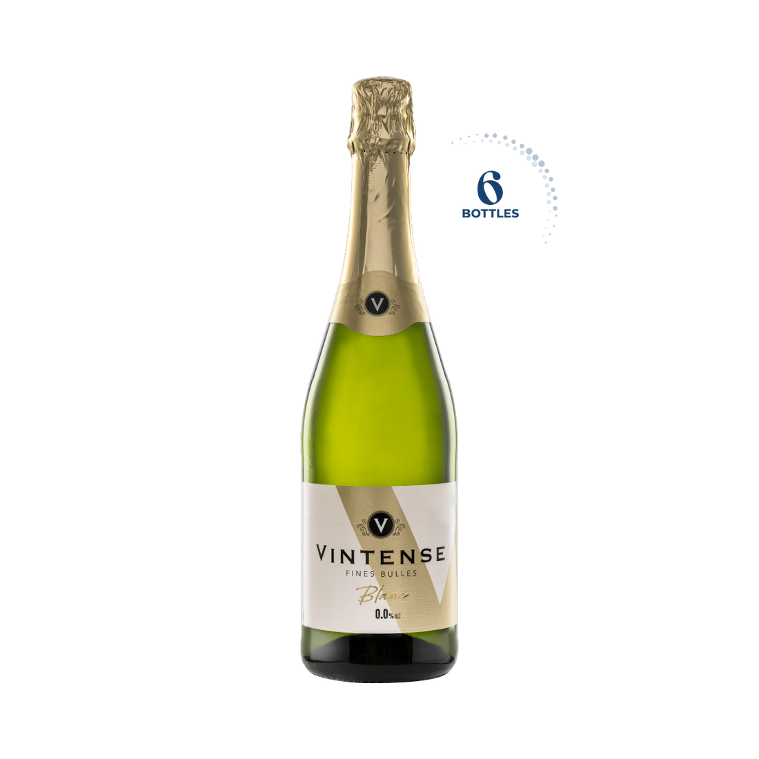 Vintense Fines Bulles Blanc Non Alcoholic Sparkling, 6x750ml