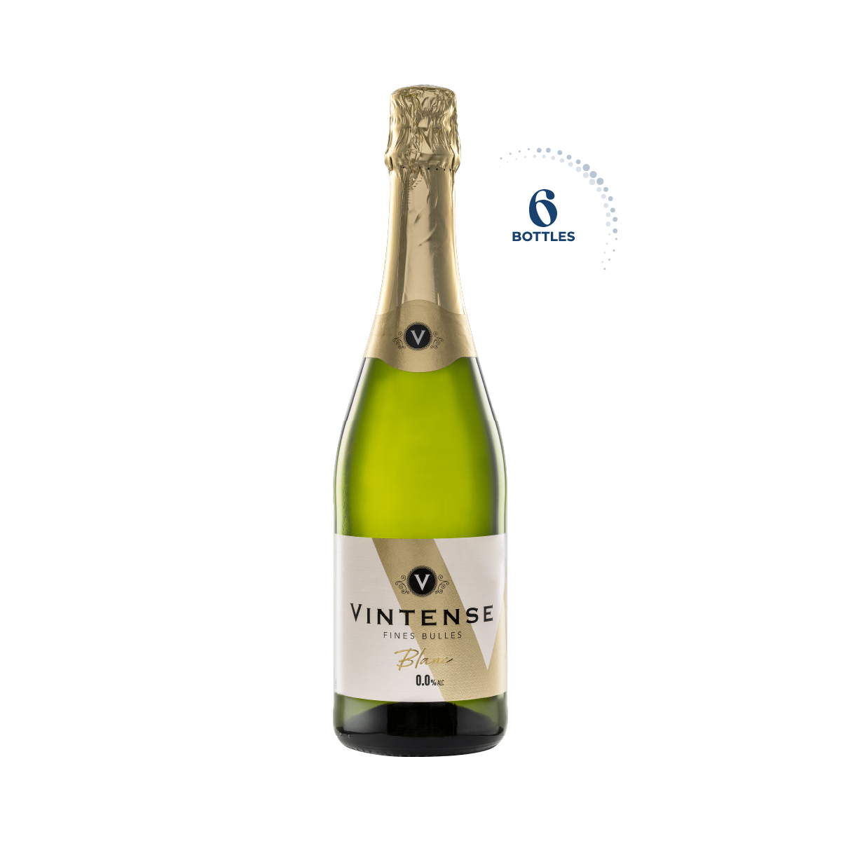Vintense Fines Bulles Blanc Non Alcoholic Sparkling, 6x750ml