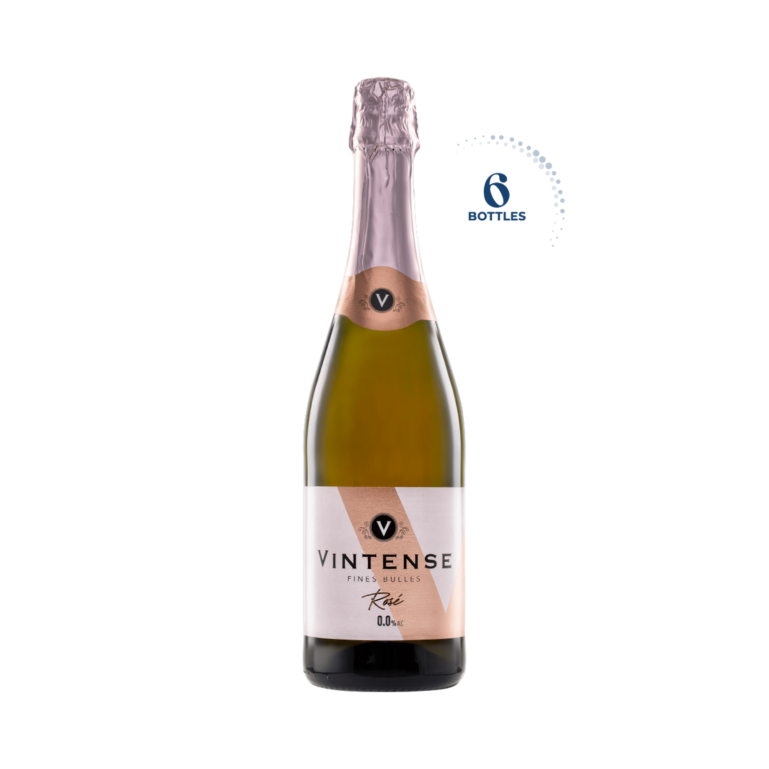 Vintense Fines Bulles Rosé Non Alcoholic Sparkling, 6x750ml