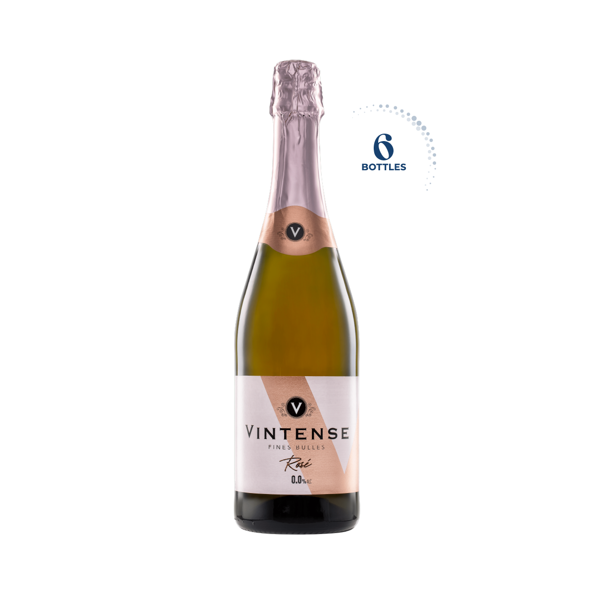 Vintense Fines Bulles Rosé Non Alcoholic Sparkling, 6x750ml