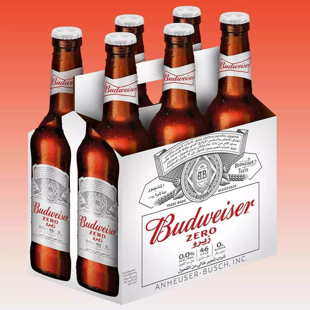 Budweiser 0.0% Non Alcoholic Beer, Case 12x33cl