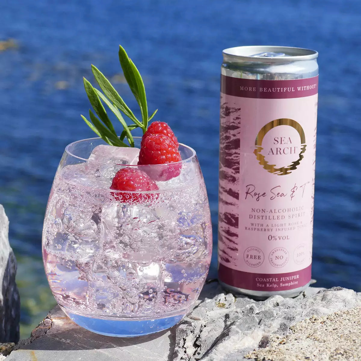 Sea Arch Rose Sea &amp; T Non Alcoholic Gin &amp; Tonic, Case 12x250ml
