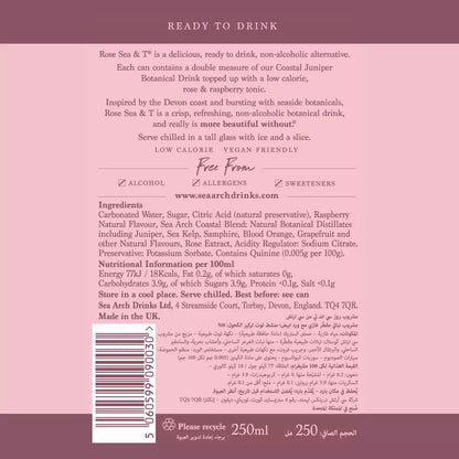 Sea Arch Rose Sea &amp; T Non Alcoholic Gin &amp; Tonic, Case 12x250ml