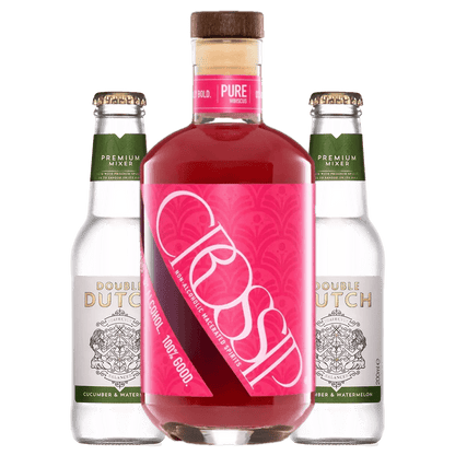 Crossip Non Alcoholic Pure Hibiscus &amp; Double Dutch Cucumber &amp; Watermelon Tonic, 50cl/2x20cl