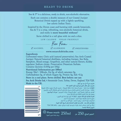 Sea Arch Sea &amp; T Non Alcoholic Gin &amp; Tonic, Case 6x250ml